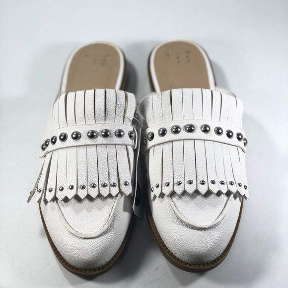 A new day karoline white fringe loafer mules NWT - Picture 3 of 8